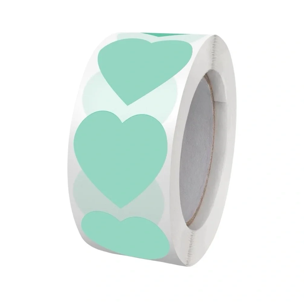 Roll Aqua Heart Stickers Self-Adhesive Cute Style Love Pattern STICKER